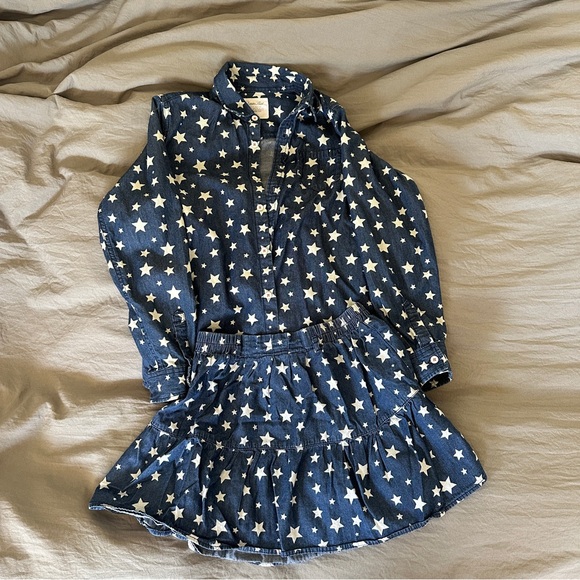 Other - Denim style star pattern matching set 150cm